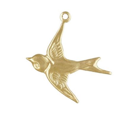 Wholesale 1/20 14K Gold Filled Textured Flying Swallow Charm- 20mm (sold per piece)