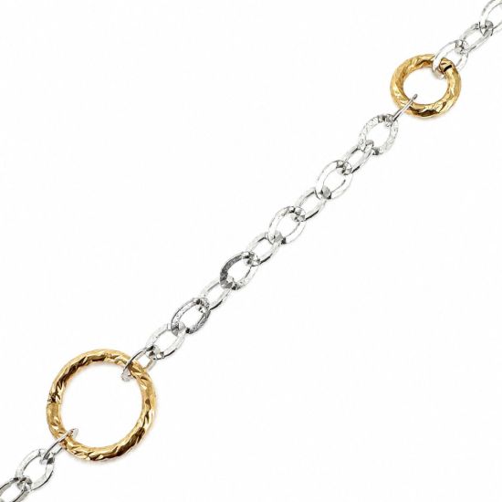Wholesale 1/20 14K Gold Filled and Sterling Silver Two-Toned Bulk Chain -Sparkle Circle Chain (Sold Per Foot)