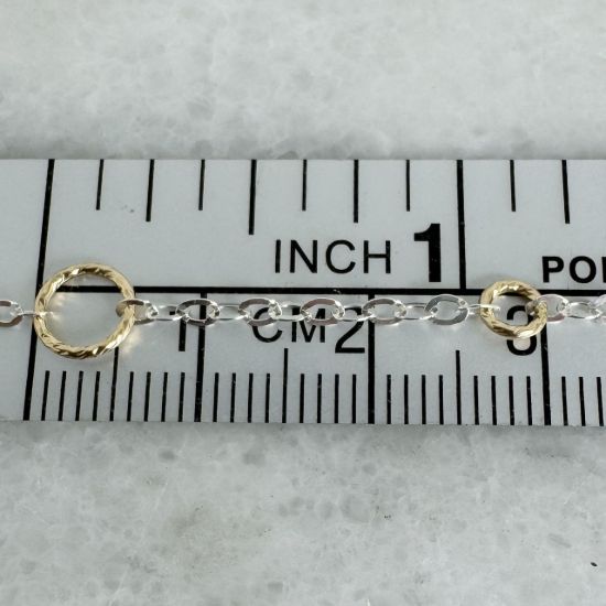 Wholesale 1/20 14K Gold Filled and Sterling Silver Two-Toned Bulk Chain -Sparkle Circle Chain (Sold Per Foot)