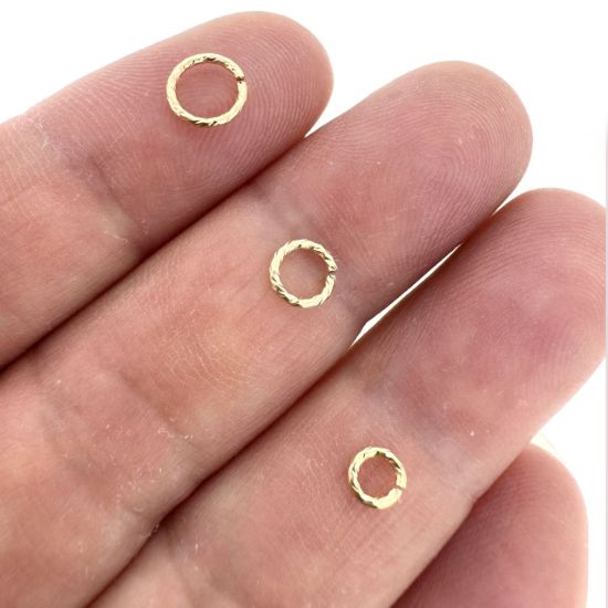 Wholesale 1/20 14k Gold Filled Decorative Sparkle Open Jump Rings - 21 Gauge All Sizes (20pcs)