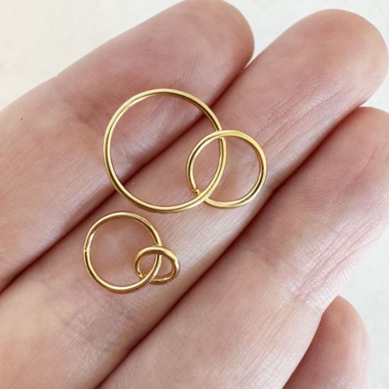 Wholesale 1/20 14k Gold Filled Interlocking Round Connectors - 10mm & 6mm OR 15mm & 10mm (sold per piece)