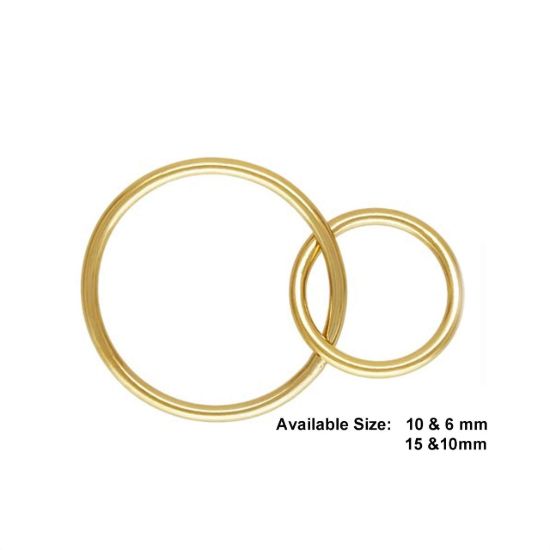 Wholesale 1/20 14k Gold Filled Interlocking Round Connectors - 10mm & 6mm OR 15mm & 10mm (sold per piece)