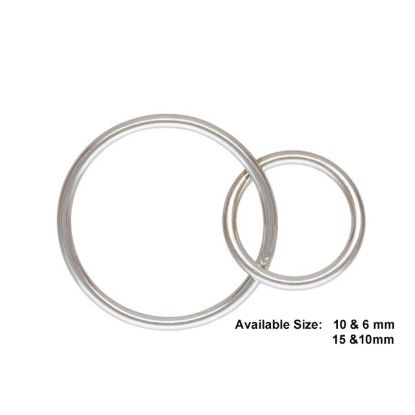 Wholesale Sterling Silver Interlocking Round Connectors - 10mm & 6mm OR 15mm & 10mm (sold per piece)