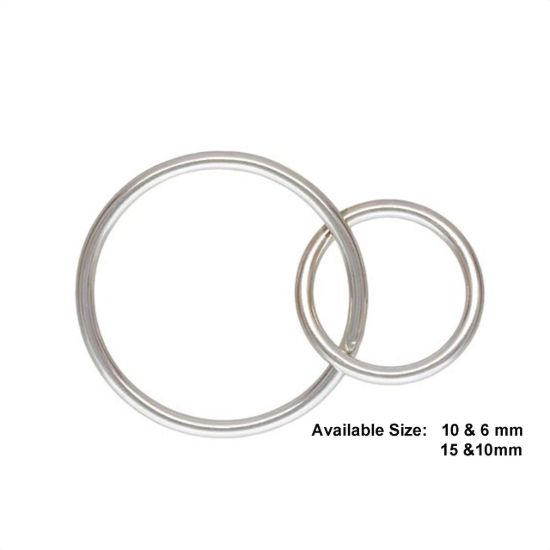 Wholesale Sterling Silver Interlocking Round Connectors - 10mm & 6mm OR 15mm & 10mm (sold per piece)