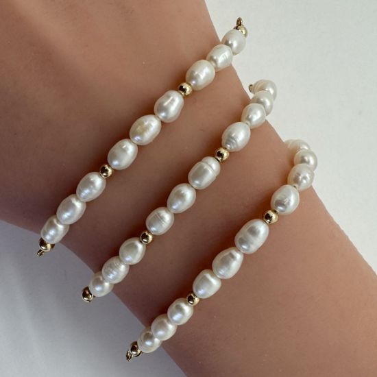 Wholesale 1/20 14K Gold Filled Beads and Freshwater Pearl Bangle Charm Connector