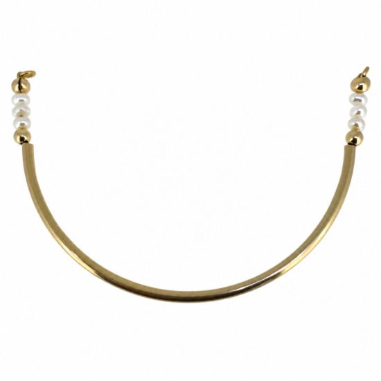 Wholesale 1/20 14K Gold Filled Tube with Pearl Bangle Charm Connector -4.5 inches