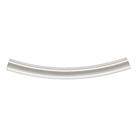 Wholesale 925 Sterling Silver Smooth Tube- 2 * 20 mm Curved Tube(sold per piece)