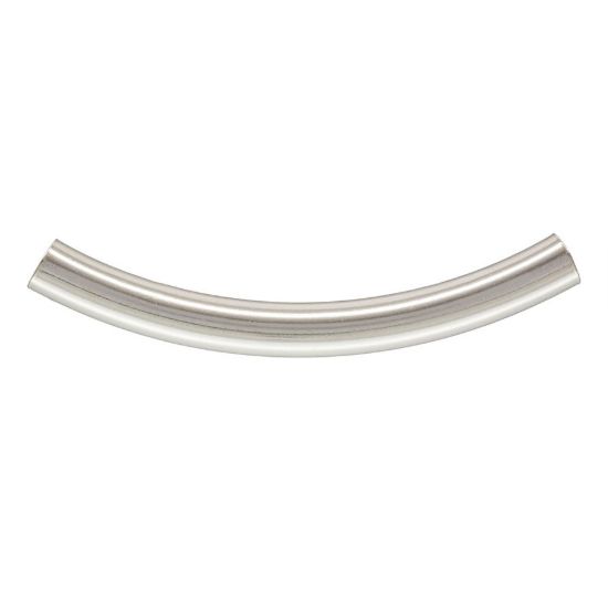 Wholesale 925 Sterling Silver Smooth Tube- 3 * 30 mm Curved Tube (sold per piece)