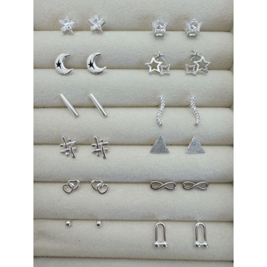 wholesale permanent jewelry supplies stud earring kit sterling silver earrings with display box