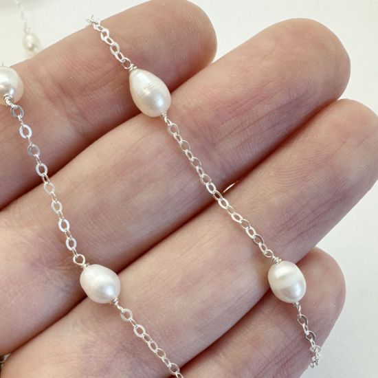 925 sterling silver bulk pearl satellite chain by the foot wholesale