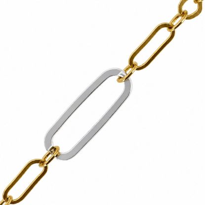 Wholesale 1/20 14K Gold Filled and Sterling Silver Two-Toned Bulk Chain - Long and Short Paperclip Chain (Sold Per Foot)
