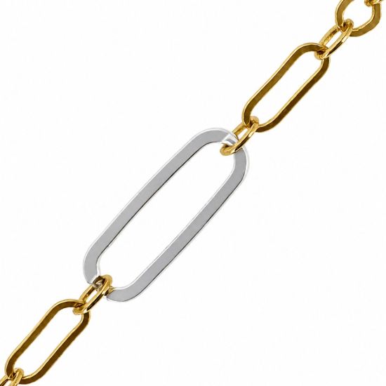 Wholesale 1/20 14K Gold Filled and Sterling Silver Two-Toned Bulk Chain - Long and Short Paperclip Chain (Sold Per Foot)