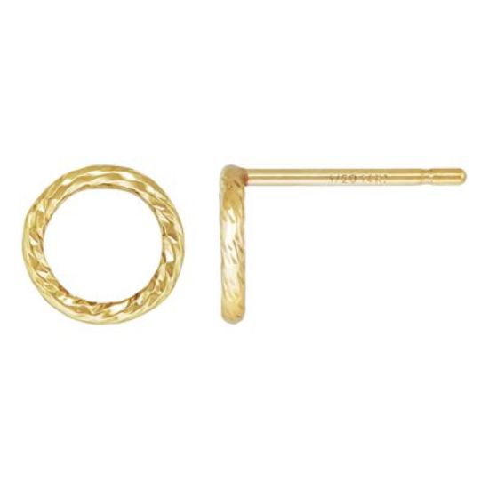 wholesale 1/20 14k gold filled sparkle circle stud earrings