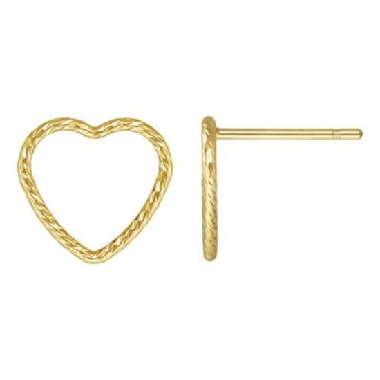wholesale 1/20 14k gold filled sparkle heart earrings studs