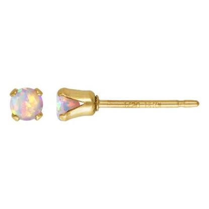 wholesale 1/20 14k gold filled white bello opal stud earrings