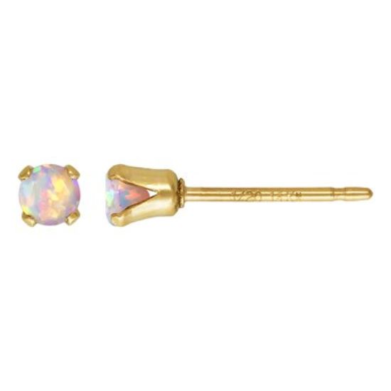 wholesale 1/20 14k gold filled white bello opal stud earrings