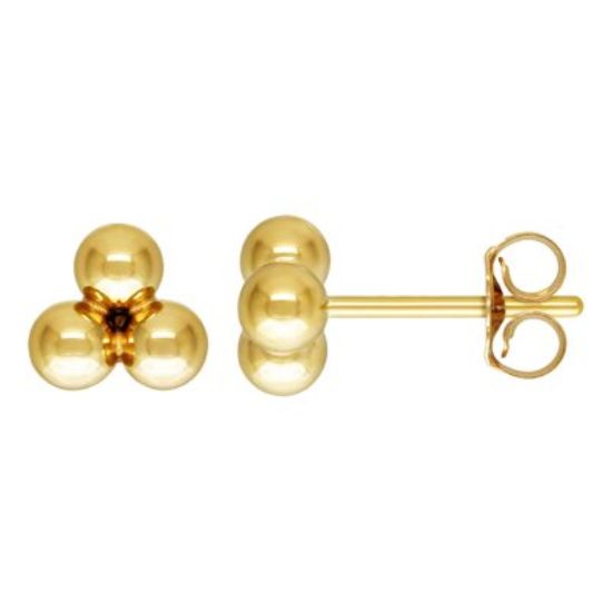 wholesale triple ball earring stud earring 1/20 14k gold filled