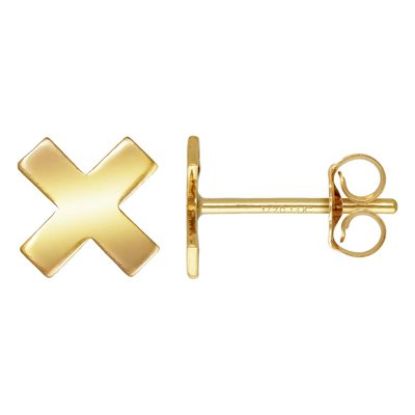 Wholesale 1/20 14K Gold Filled X Stud Earrings w/ Butterfly Backs (Sold Per Pair)
