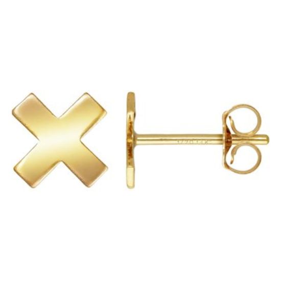 Wholesale 1/20 14K Gold Filled X Stud Earrings w/ Butterfly Backs (Sold Per Pair)