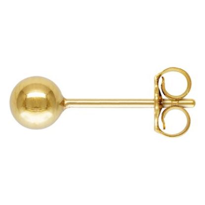 Wholesale 1/20 14K Gold Filled 4mm Simple Ball Stud Earrings w/ Butterfly Backs (Sold Per Pair)