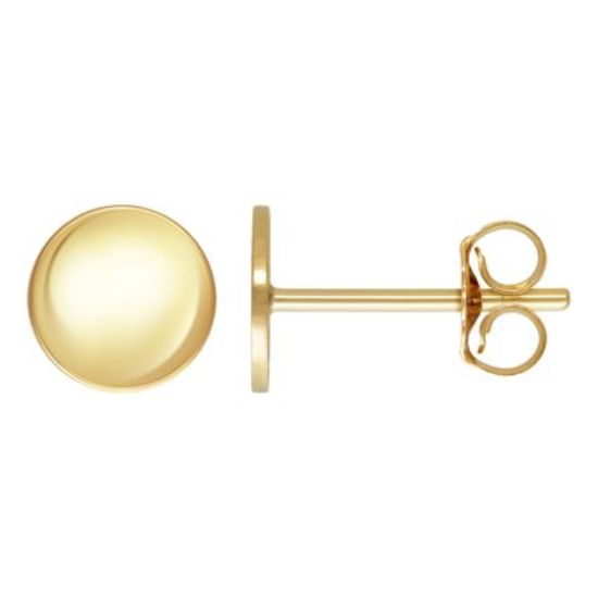 Wholesale 1/20 14K Gold Filled Disk Stud Earrings w/ Butterfly Backs (Sold Per Pair)