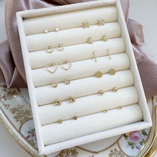 wholesale 1/20 14k gold filled stud earring kit set of 12 earrings