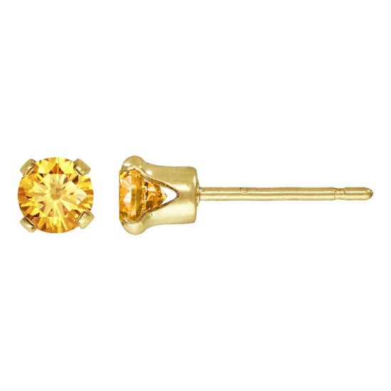 wholesale 1/20 14k gold filled birthstone stud earrings - citrine november
