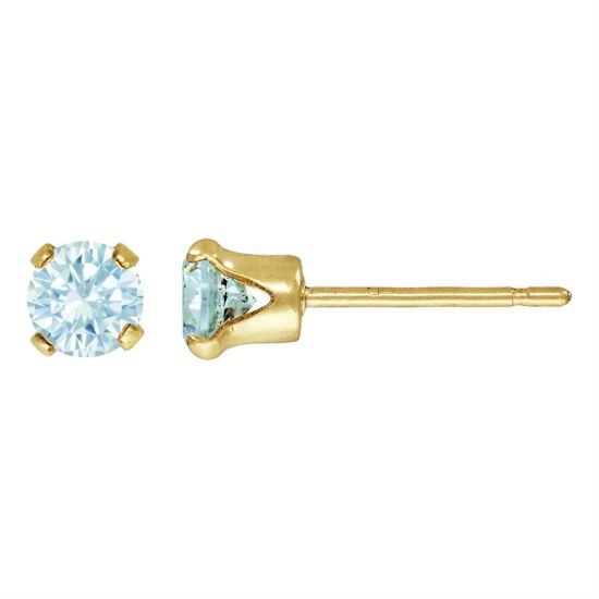 wholesale 1/20 14k gold filled birthstone stud earrings - aqua march
