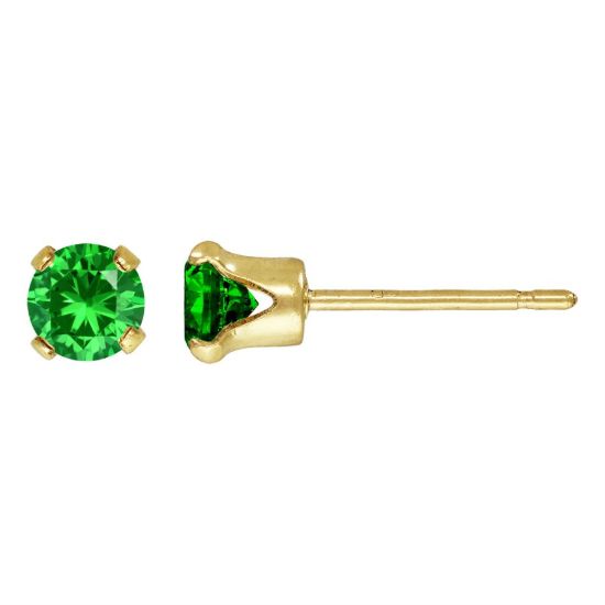 wholesale 1/20 14k gold filled birthstone stud earrings - emerald may