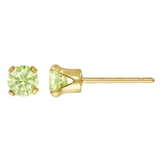 wholesale 1/20 14k gold filled birthstone stud earrings - peridot lime august