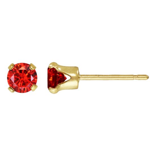 wholesale 1/20 14k gold filled birthstone stud earrings - ruby july