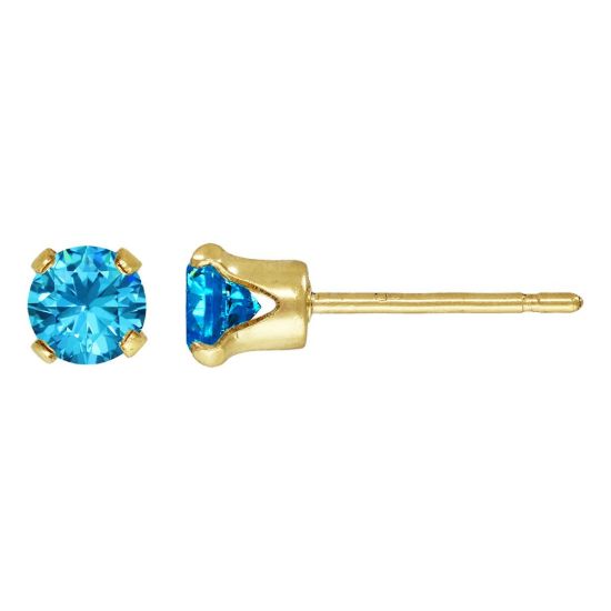 wholesale 1/20 14k gold filled birthstone stud earrings - blue topaz - december