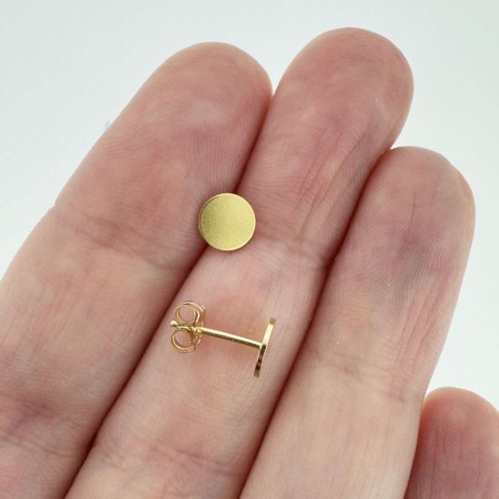 Wholesale 1/20 14K Gold Filled Disk Stud Earrings w/ Butterfly Backs (Sold Per Pair)