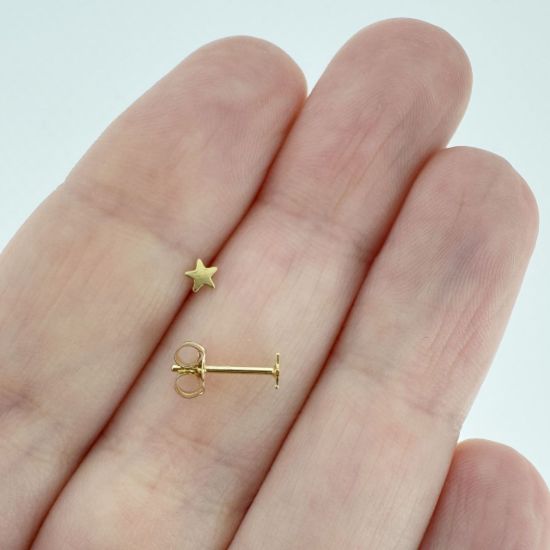 Wholesale 1/20 14K Gold Filled Tiny Star Stud Earrings w/ Butterfly Backs (Sold Per Pair)