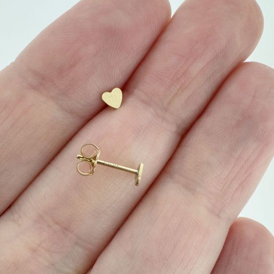 Wholesale 1/20 14K Gold Filled Tiny Heart Stud Earrings w/ Butterfly Backs (Sold Per Pair)