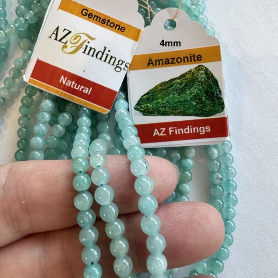 Wholesale Natural Gemstone Beads - 100% Genuine Russian Amazonite Gemstone Bead - Smooth Round Shape - (Sold Per 15" Strand)