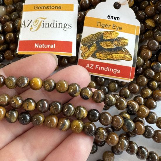 Wholesale Natural Gemstone Beads - 100% Genuine Tiger Eye Gemstone Bead - Stmooh Round Shape - (Sold Per 15" Strand)