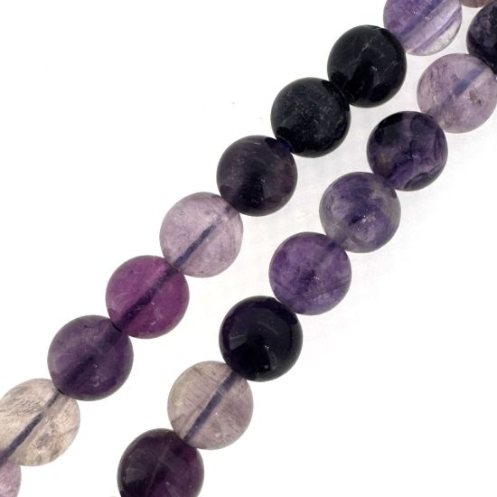 Wholesale Natural Gemstone Beads - 100% Genuine Purple Fluorite Gemstone Bead - Smooth Round Shape -8mm (Sold Per 15" Strand)
