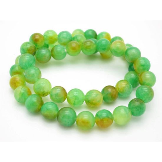 Wholesale Natural Gemstone Beads - 100% Genuine Watermelon Jade Gemstone Bead - Smooth Round Shape -10mm- (Sold Per 15" Strand)