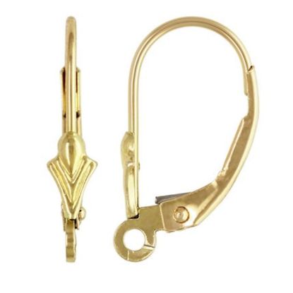 Wholesale 14K Yellow Gold Leverback Ear Wires