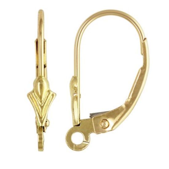 Wholesale 14K Yellow Gold Leverback Ear Wires