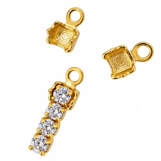 Wholesale Gold over Sterling Silver Tennis Chain  Crimp End (sold per 4 pcs)