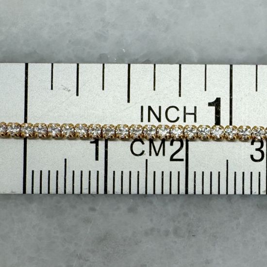 Wholesale Gold over Sterling Silver Bulk Chain - 1.5mm CZ Stone Tennis  Chain(Sold per foot)