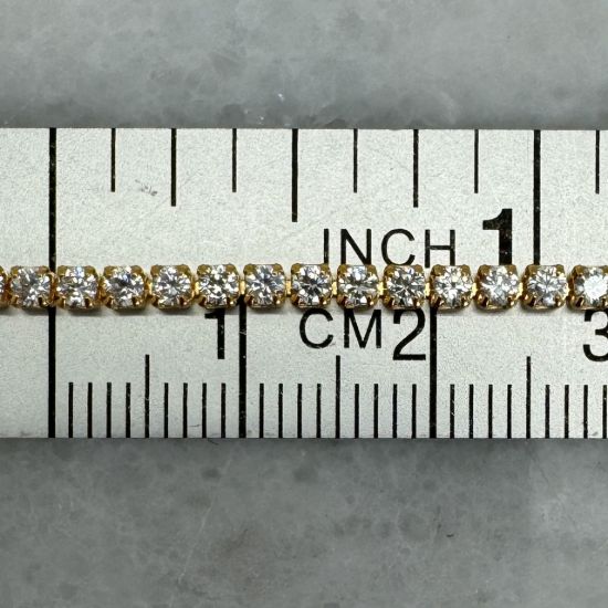 Wholesale Gold over Sterling Silver Bulk Chain - 2mm CZ Stone Tennis  Chain(Sold per foot)