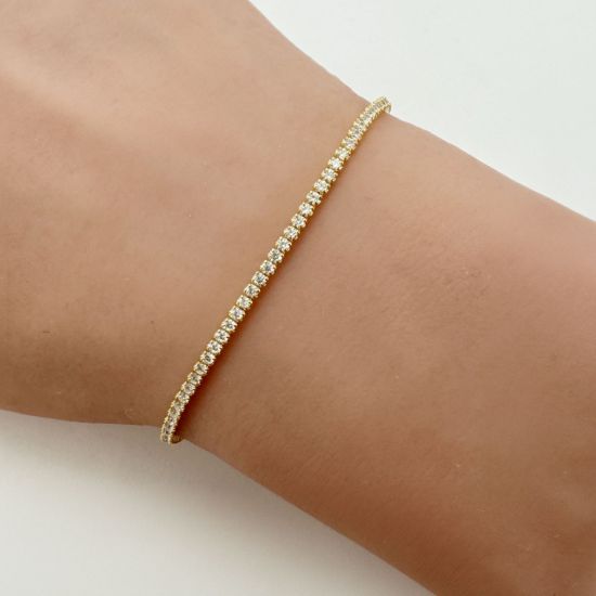 wholesale gold over sterling silver tennis bracelet 1.5mm