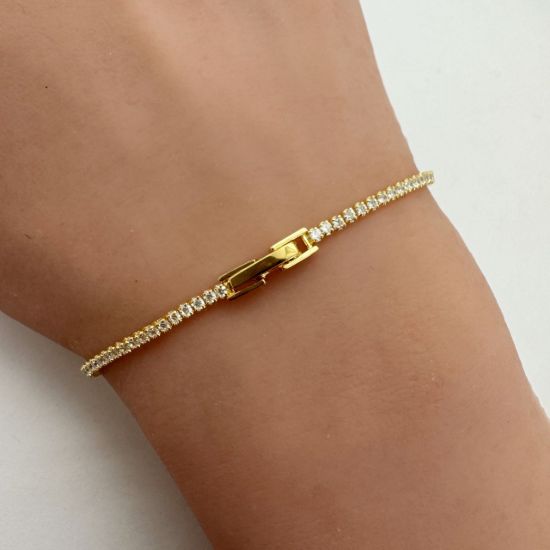 wholesale gold over sterling silver tennis bracelet 1.5mm