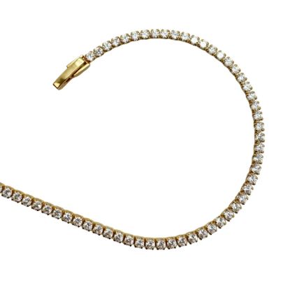 wholesale gold over sterling silver 2mm tennis bracelet