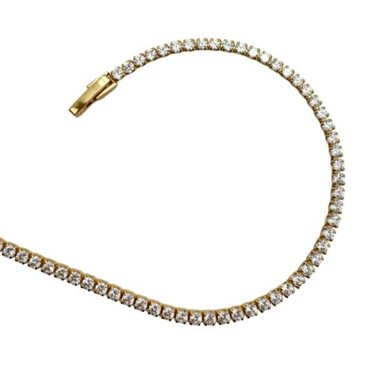 wholesale gold over sterling silver 2mm tennis bracelet