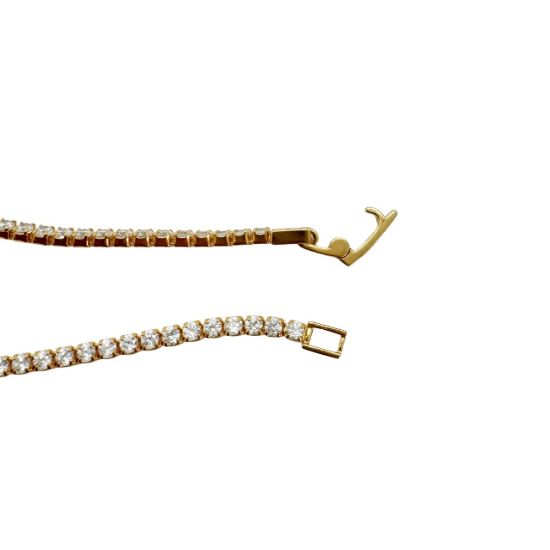 wholesale gold over sterling silver 2mm tennis bracelet