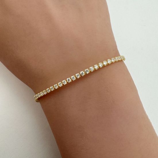 wholesale gold over sterling silver 2mm tennis bracelet